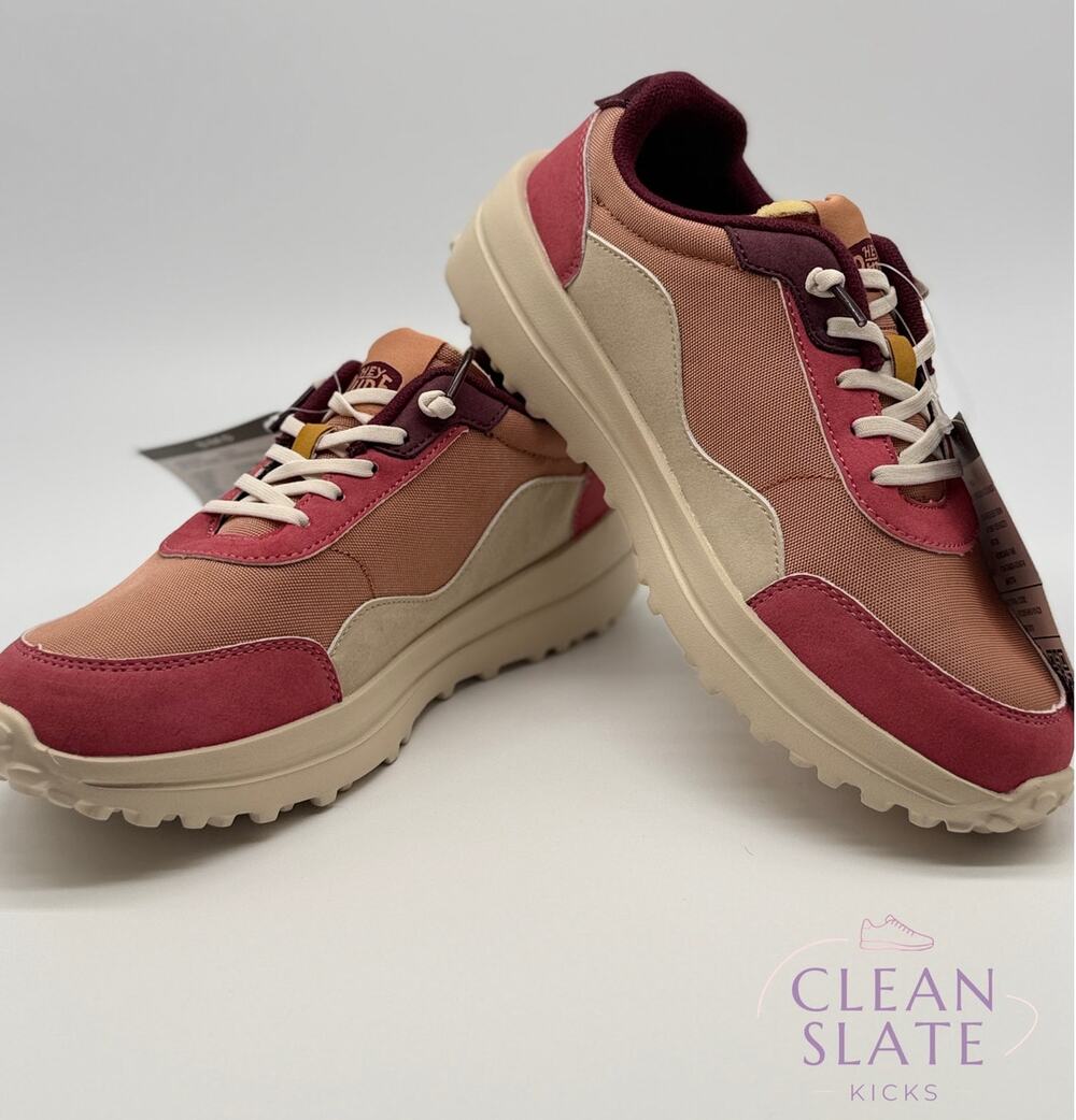 Hey Dude Wendy Sirocco Alta Colorblock Rust/Burgundy/Tan W7 NWT/NIB